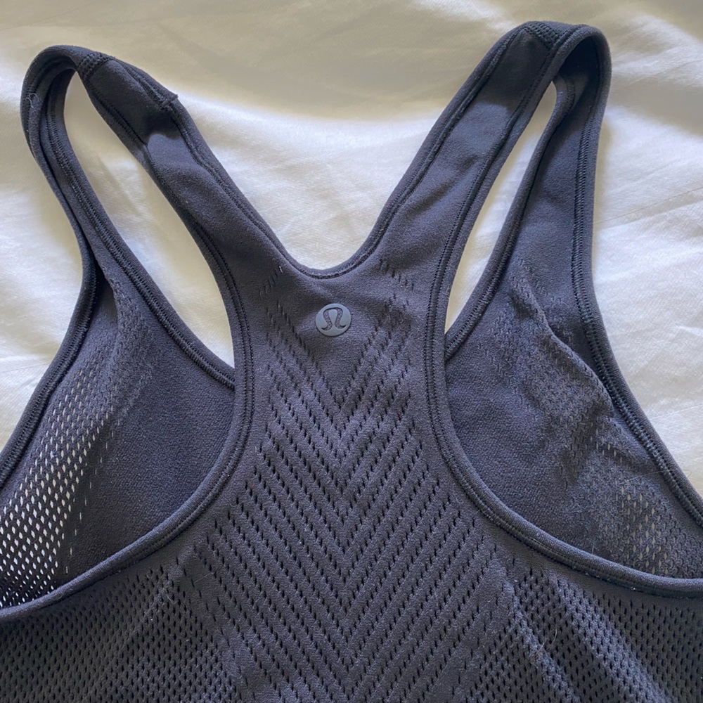 Lululemon fitted tank top with some mesh areas.